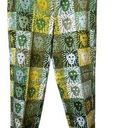 Anne Klein  Signature Logo Lion Head Print Straight Ankle Pants Green Women Sz 8 Photo 0