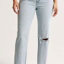 Abercrombie & Fitch Curve Love Ultra High Rise Ankle Straight Jean  Photo 0