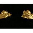  BLUE Bird Snow White Post Earrings SIGNED DISNEY GOLD TONE PETITE Photo 2