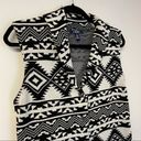 CHAPS  Black White Southwestern Patterned Vest M Photo 4