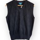 American Vintage Vintage Astra Black Wool Tapestry Pattern V Neck Sweater Vest M Photo 7