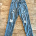BP light blue denim mom jeans with distressed holes Photo 0