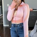 Pink and Orange Cropped Athletic Jacket Photo 2