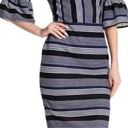 ECI striped v-neck bell sleeves dress women’s Size 6 Photo 0