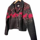 Krass&co County Clothing  Sherpa Fleece Cropped Jacket Boho Western Moose Size Medium Photo 7