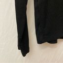 H&M  Black Ribbed Knit Long Sleeve Mock Neck Lightweight Sweater Top Photo 1