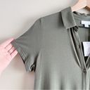 J.Jill NWT  Button Front Shirt Pima Cotton Dress with Pockets in Kale Green, S Photo 5