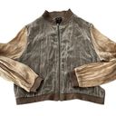 On Twelfth Twelve by  Shimmer Metallic Crinkle Bomber Jacket Photo 7