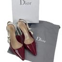 Dior  J'Adior Red Patent Leather Pointed Toe Logo Bow Slingback Pumps Size 36.5 Photo 11