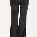 NWT Pat Dahnke Flare Fringe Mineral Wash Leggings Size Medium Gray Photo 2