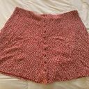 American Eagle Red Floral Skirt Photo 0