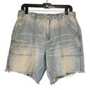 Pilcro NWT,  Super High Rise Oversized Bermuda Shorts with Fringe Hem, Sz 29 Photo 0