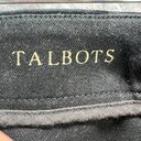 Talbots  Womens Heritage Ankle Skinny Jeans Sz 8 Black Denim Side Zip Flat Front Photo 9