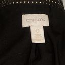 Chico's  Size 0 US 4 Small Moto Jacket Brown Faux Leather Studded Full Zip Lined Photo 4