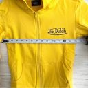 Von Dutch  Zip Up Yellow Hoodie with Purple Logo Signature Size Small Photo 5