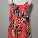 Modcloth  Doe & Rae Coral Floral Pleated Tank Size Small Photo 1