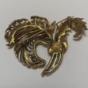 Oscar de la Renta Beautiful Vintage Signed Oscar Brooch Pin Gold Tone Feathers -  Photo 7