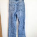 ZARA  Medium Blue Distressed Wide Straight Leg Jeans  Photo 5