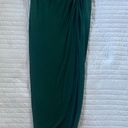 Casual Slit Wrap Elastic High Waist Maxi Draped Skirt Sexy Solid Bodycon Maxi Green Size M Photo 1