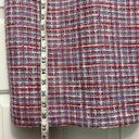 J.Crew  Tweed Blue And Pink Woven Pattern Sheath Dress Sz 00 With Fringe Photo 4