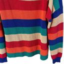 Umgee  Women’s Colorful Colorblock Crewneck Sweater Size Large Photo 3