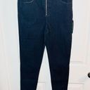 Modcloth  By All Means Exposed Zip Skinny Jeans High Waist Dark Blue Indigo M Photo 6