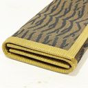 Fendi  Vintage Brown Animal Tiger Print Stripe Multicard Snap Wallet Fabric Photo 2