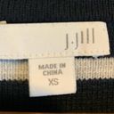 J.Jill  blue gray striped sweater zippers size XS Photo 3