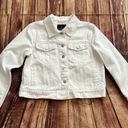 Bagatelle Womens Long Sleeve Button Down Denim Jean Jacket Ivory Size Medium Photo 1