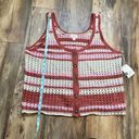 a.n.a Crochet Sweater Vest Tank Top Button Front Boho NWT Muted Earthy Tones XL Pink Photo 4