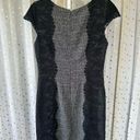 Betsey Johnson  Tweed Lace Overlay Mixed Print Cap Sleeve Sheath Dress Edgy 8 Photo 2