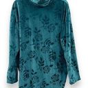 Lane Bryant Vintage  Blue Velvet Floral Long Sleeve Turtleneck Sweater Sz 18/20 Photo 0