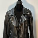 Miss London Faux Leather Jacket Black Size Med Zipper Pockets Biker Moto Photo 1