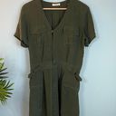 Equipment Femme Olive Green Oliver Utility Silk Mini Dress Photo 0