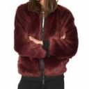 n:philanthropy PHILANTHROPY NWOT Burgundy Anouk Faux Fur Bomber Double Zip Jacket Coat XS Photo 1