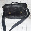 Coach Vintage  Messenger Bag Briefcase Laptop Black Leather Double Turnlock Flap Photo 0