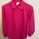 American Vintage 80's Vintage Sweet Baby Jane Long Sleeve Collared Polka Dot Button Up Size Large Photo 5