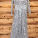 Mac Duggal NWT  Illusion Long Sleeve Wrap Over Gown Dress Photo 4