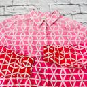 Chico's  Button Up Shirt Blouse Women's 3 16/18 Pink Pinwheel Print Long Sleeve Photo 1