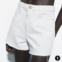 ZARA White High Rise Denim Shorts Photo 0