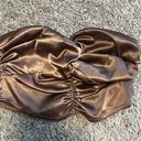 Boutique Brown Strapless Crop Top Photo 0