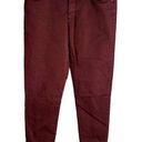 ZARA  Basics Ankle Zip Skinny Jeans 10 Maroon Red Jeggings Pockets Mid Rise Photo 0