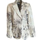 Alberto Makali Vintage  Cheetah Animal Print Lined Linen Blazer Jacket Tan Size 8 Photo 0