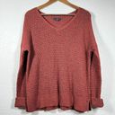 American Eagle  AE Women's Large Maroon Pullover Open Knit Cotton Wool Sweater Photo 0