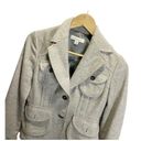 Banana Republic  Womens Wool Jacket Oatmeal Gray Herringbone Coat S Pockets Photo 3