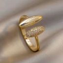 18K Gold Plated Adjustable Open Ring for Women, Statement Ring Photo 1