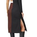 Slate + Willow  Joelle Knit Colorblock Brown Black Long Sleeve Midi Dress Size S Photo 1