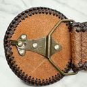 Chico's  Vintage Genuine Leather Floral Tooled Belt Size Medium M Womens Photo 6