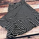 Talbots  Ruffle Knee Length Midi Wrap Skirt Black White Striped Small Stretch Photo 5