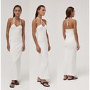 Bazilika Slim Fit Sleeveless Halter Neck Ribbed Maxi Tank Dress White Women's XS Photo 1